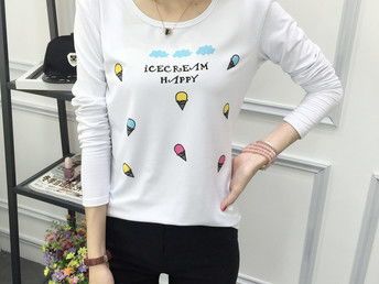 廣東廣州特價純棉長袖女T恤 秋裝打底衫與日用品批發指南